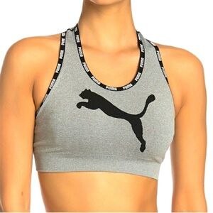 Grey High Neck Puma Sports Bra
